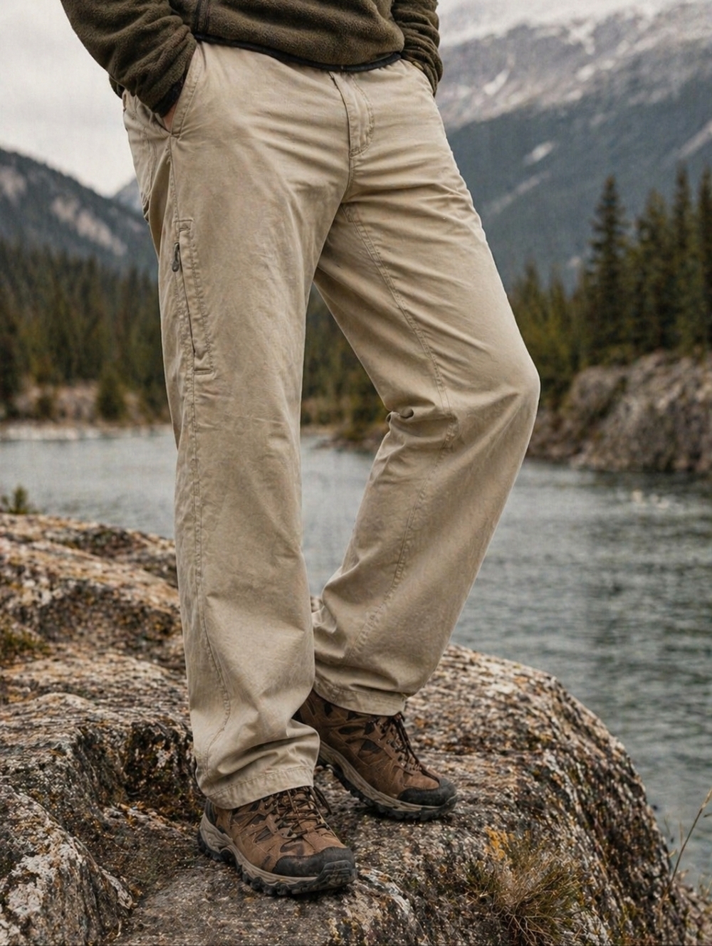 Columbia Outdoor Cargo Utility Pants Beige Khaki Men’s 34 Hiking Camping Fishing
